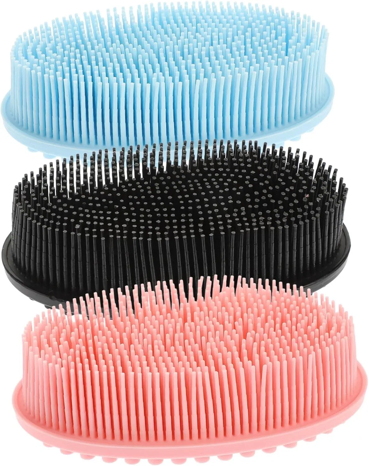 Силиконовая щетка для тела, VALICLUD, набор 3 шт, 12x7x3.5 см, Assorted Colours
