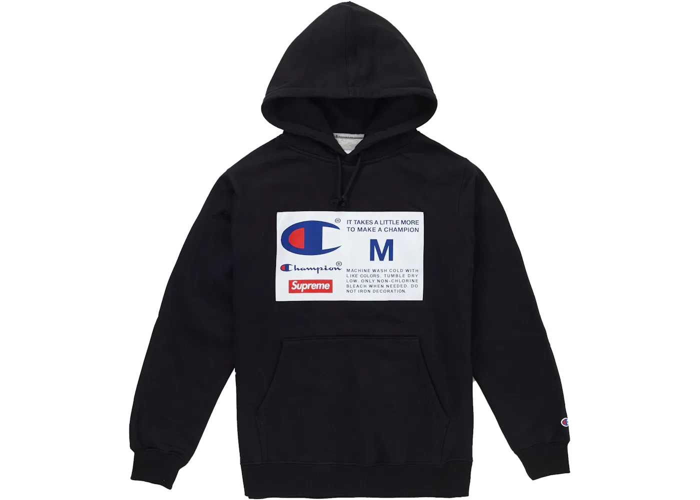 Мужское худи с принтом Supreme Champion Label Sweatshirt, Black