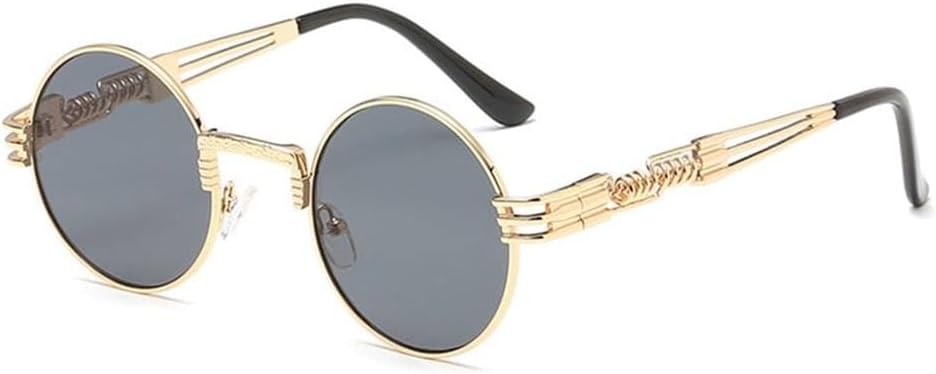 

Модные ретро-солнцезащитные очки в стиле стимпанк с металлическими дужками для мужчин и женщин, разноцветные, в стиле панк, с защитой от ультрафиолета UV400 LOVQZAOF, N4 Gold Grey