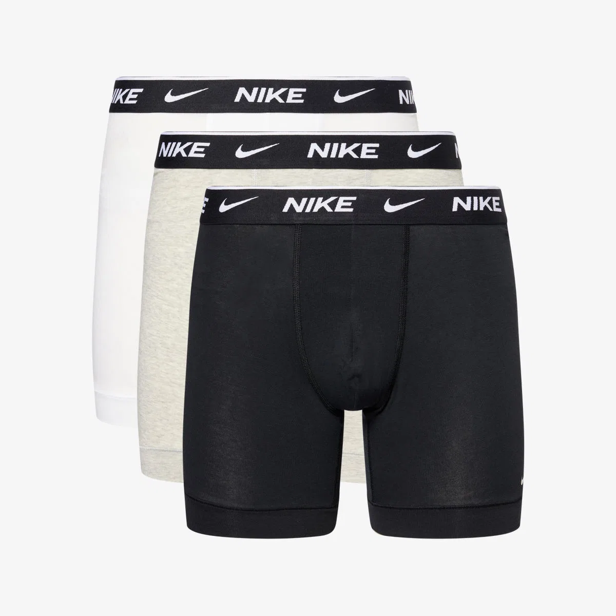 Комплект из трех боксеров из эластичного хлопка с фирменным поясом Nike, коричневый
