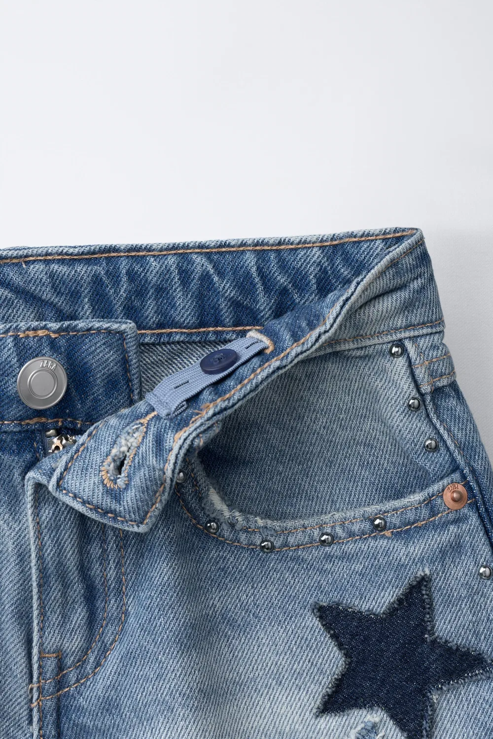 Шорты-бермуды из джинсовой ткани Star ZARA, Blue — фото 3