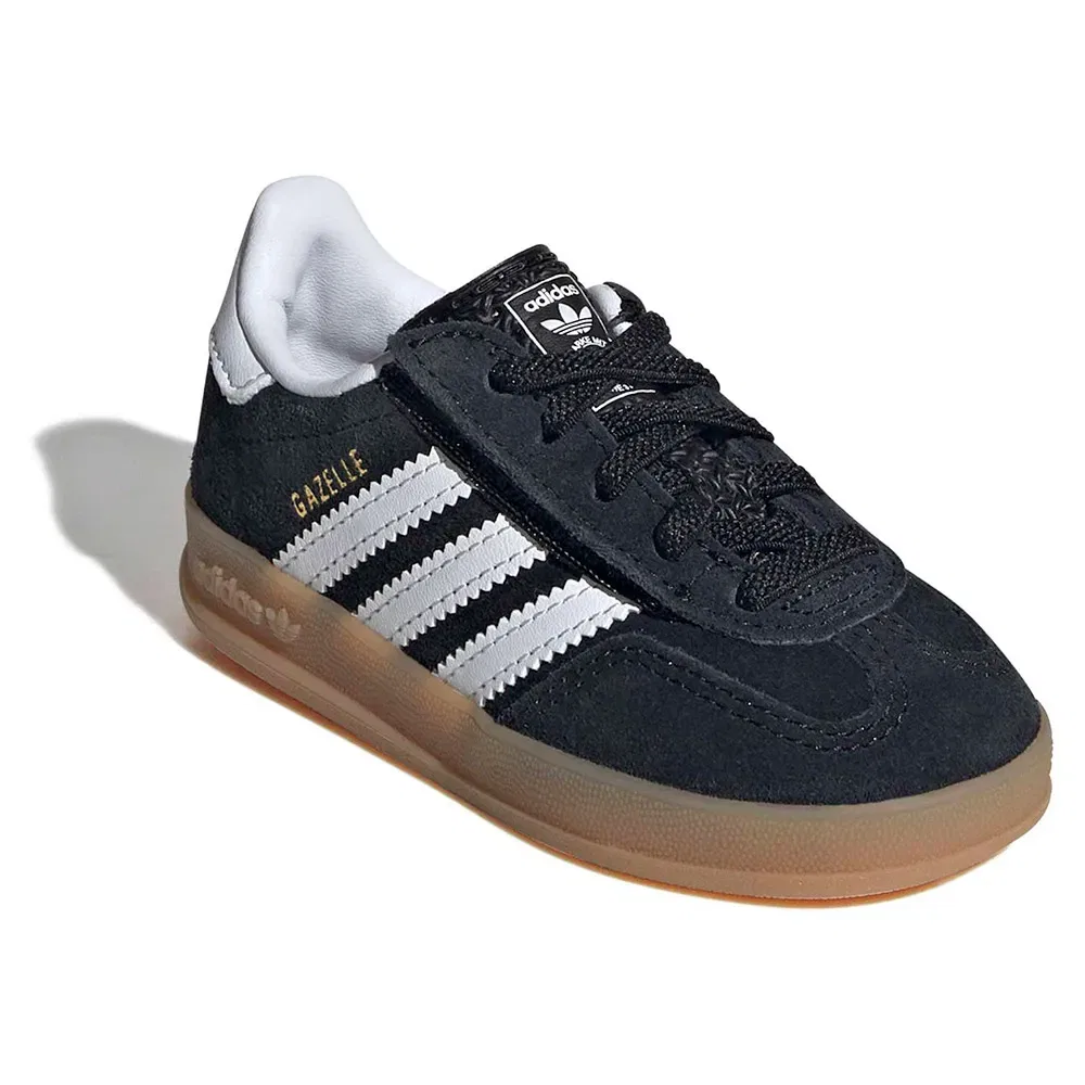 Кроссовки Gazelle Indoor с эластичной шнуровкой Adidas Originals, черный — фото 2