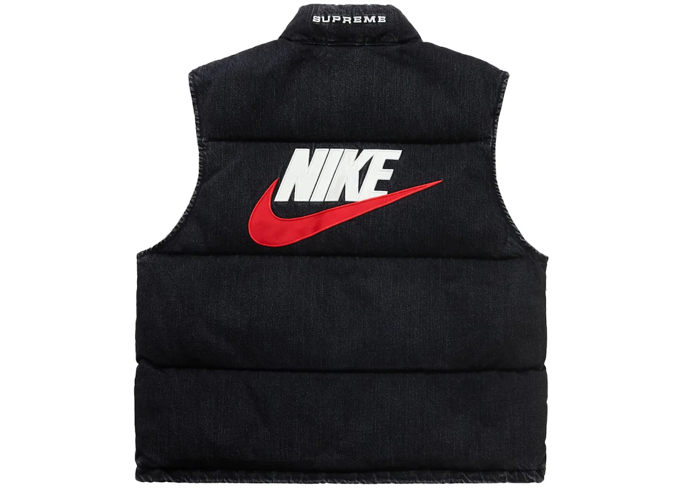 Мужской джинсовый пуховик-жилет Supreme Nike Denim Puffer Vest, черный
