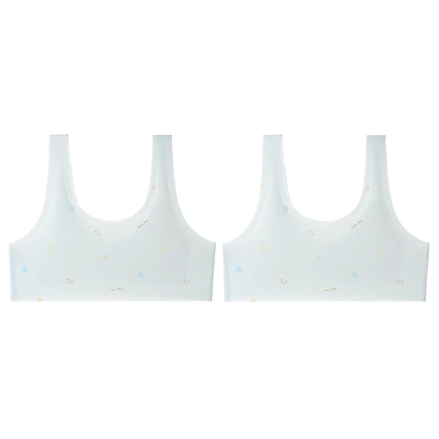 Детское белье для девочек без рукавов Red Bean, Light Water Blue + Light Water Blue