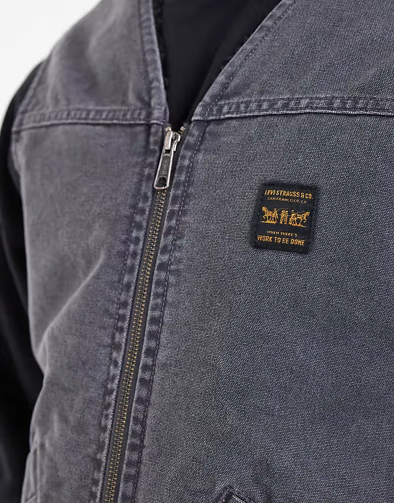 Жилет джинсовый Saratoga Wokwear Levi's, выстиранный черный — фото 4