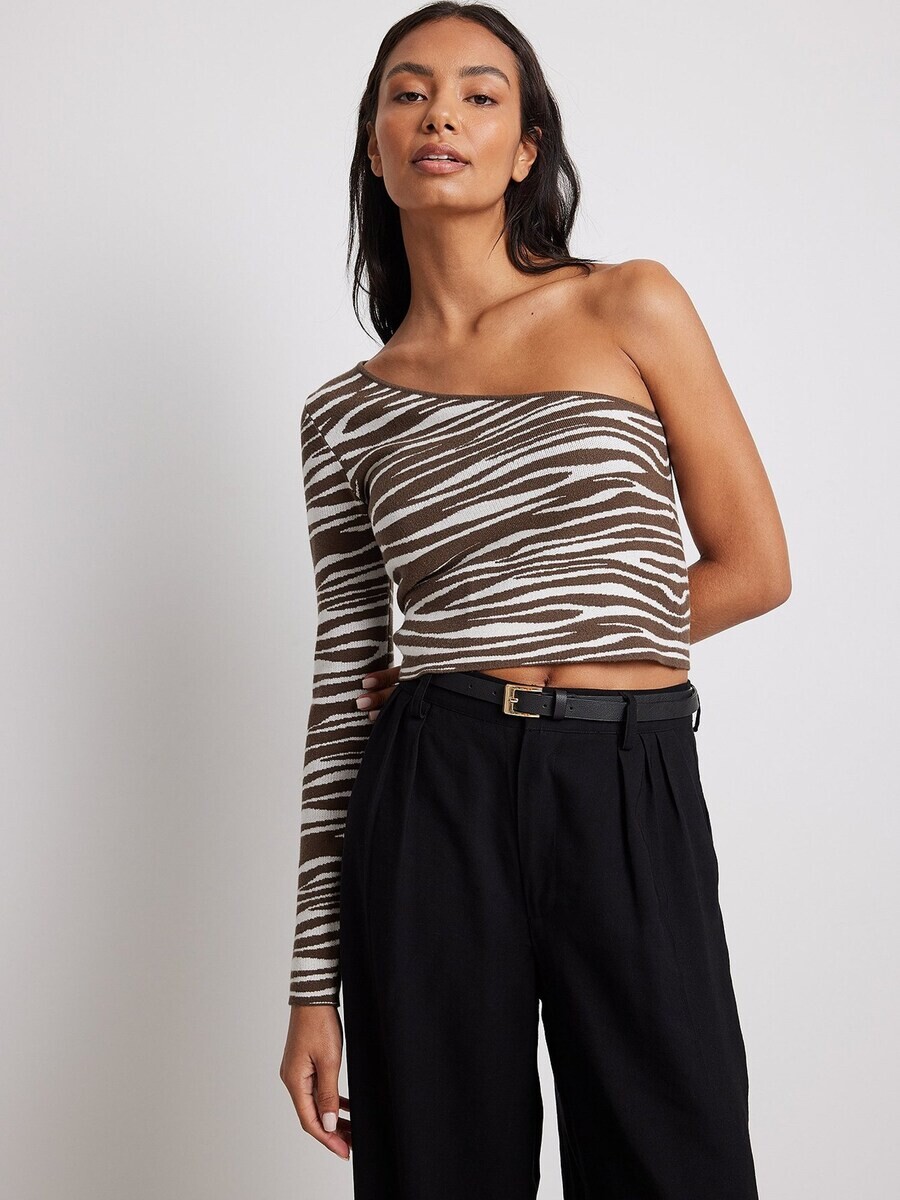 

Топ NA-KD Knitted Top, коричневый