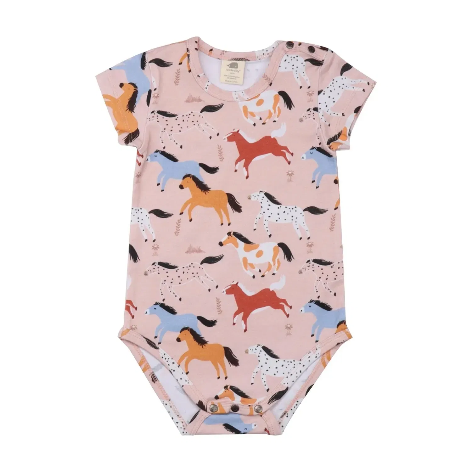 Боди детское хлопковое Body Baby Horses Walkiddy, бежевый
