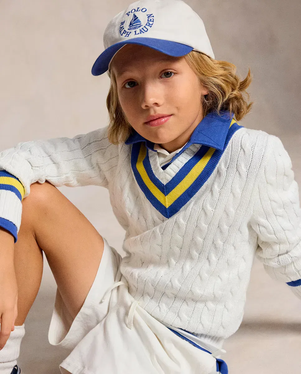 Детский джемпер для мальчиков с узором «косичка» Polo Ralph Lauren, Crudo — фото 3