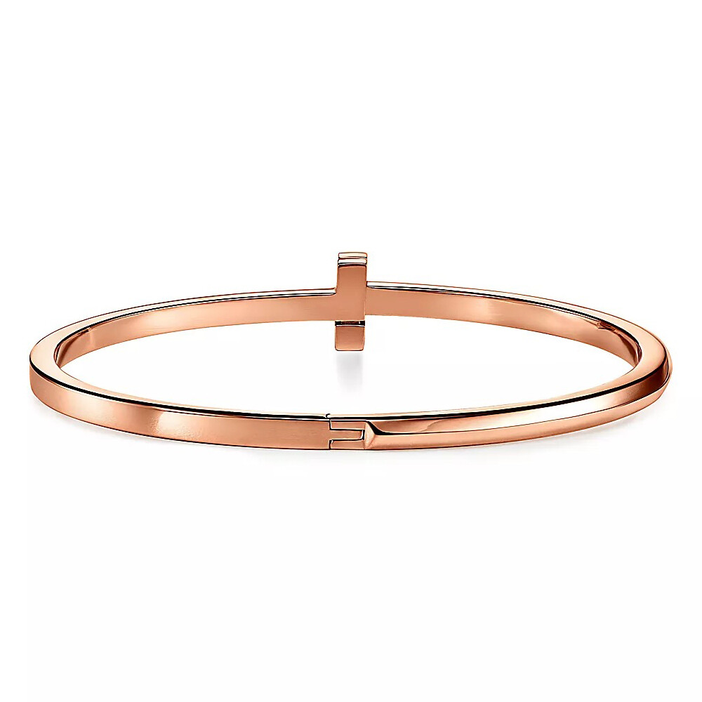 Браслет Tiffany & Co Tiffany T T1 Hinged, розовое золото — фото 4