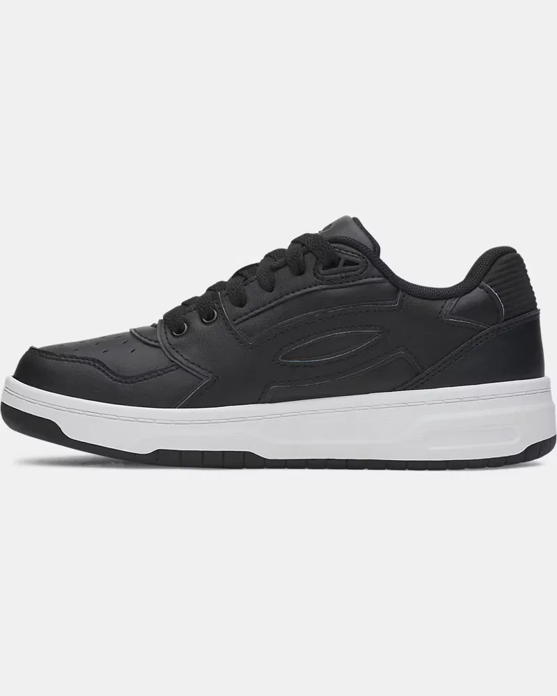Кроссовки детские из натуральной кожи с амортизацией UA Flex UnderArmour, Black/White — фото 2