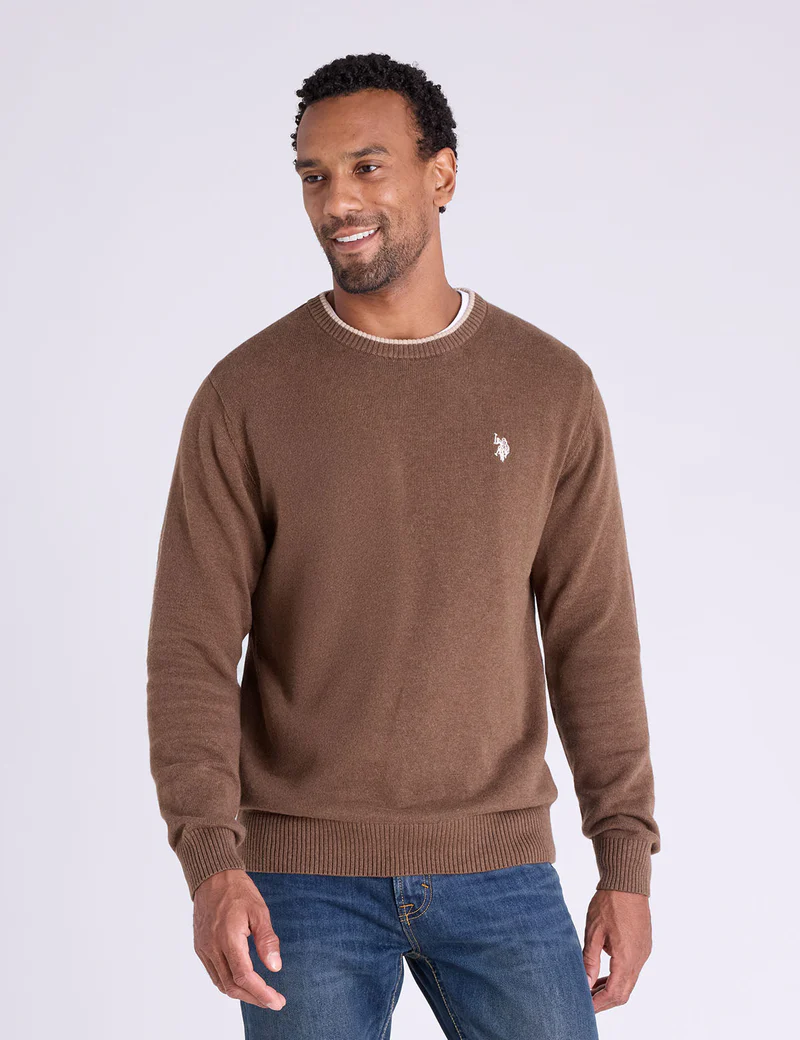 

Свитер U.S. Polo Assn Solid Crew Neck, коричневый