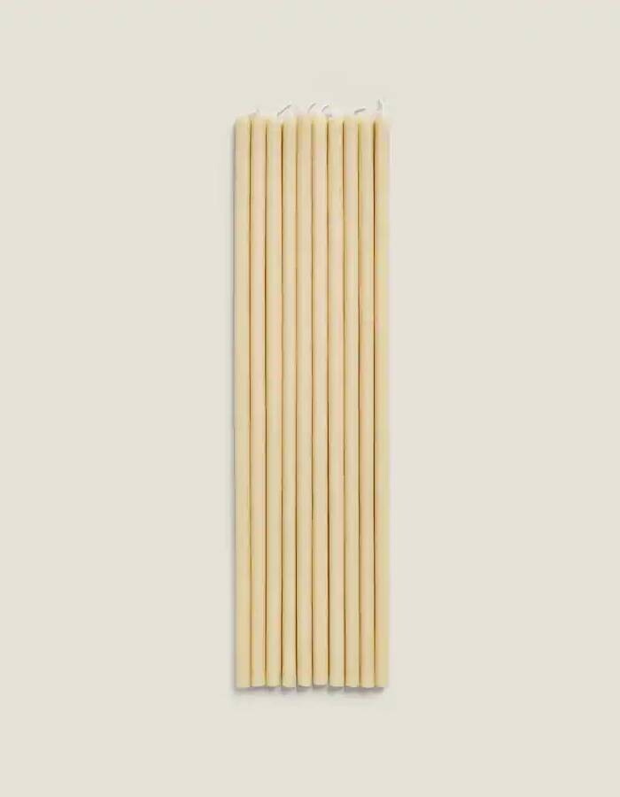 

Набор свечей Zara Home Thin Cylindrical Candle 10 pack, кремовый