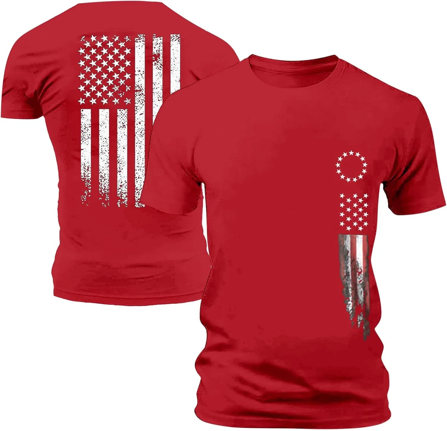 Мужская футболка с американским флагом Slim Fit, Red