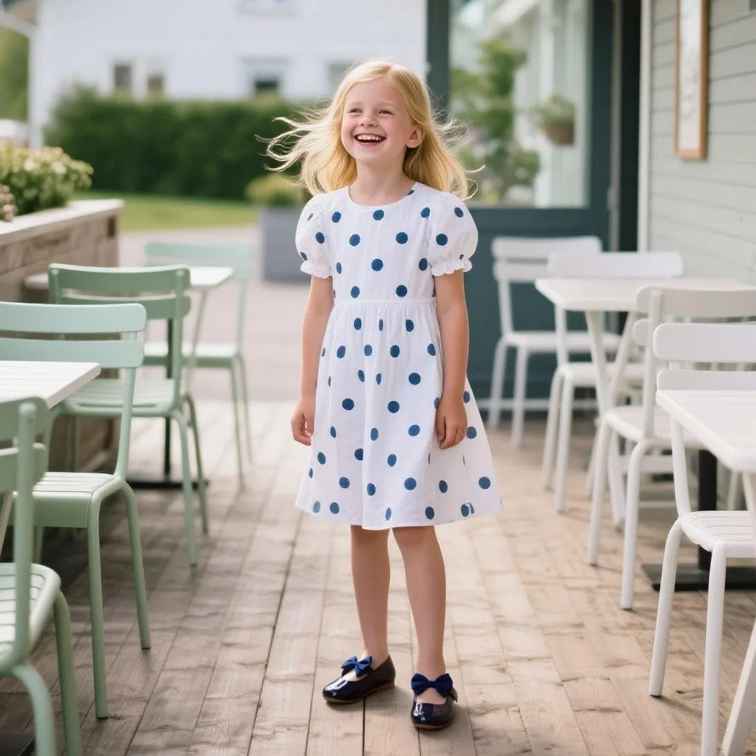 Детские туфли для девочек с принтом Little Flower Otter MOMO, Navy Blue — фото 2