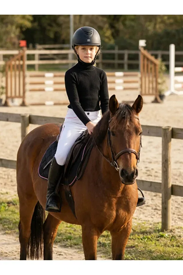 Детские леггинсы для девочек с принтом Peur Rider Shop, White With Pink Stripes — фото 3