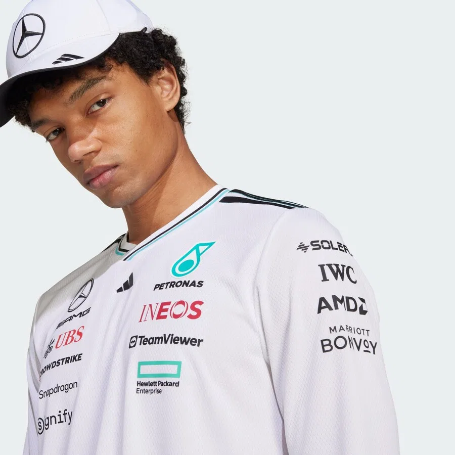 Спортивная футболка ADIDAS PERFORMANCE Performance Shirt 'Mercedes AMG Petronas Formula One Team' белого цвета — фото 4