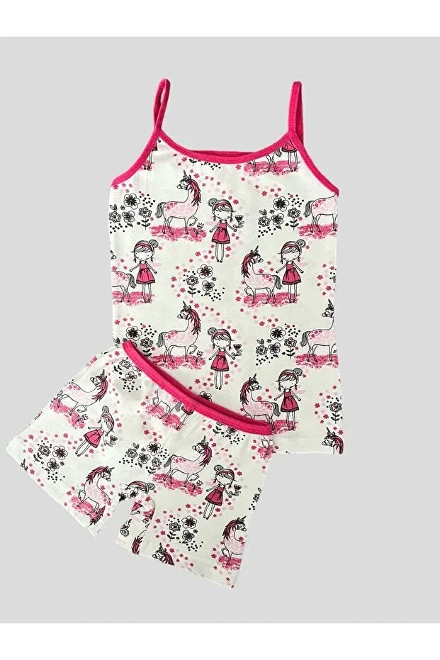 Детский комплект боксеров для девочек с принтом Horse and Girl Elmas Kids, Pink