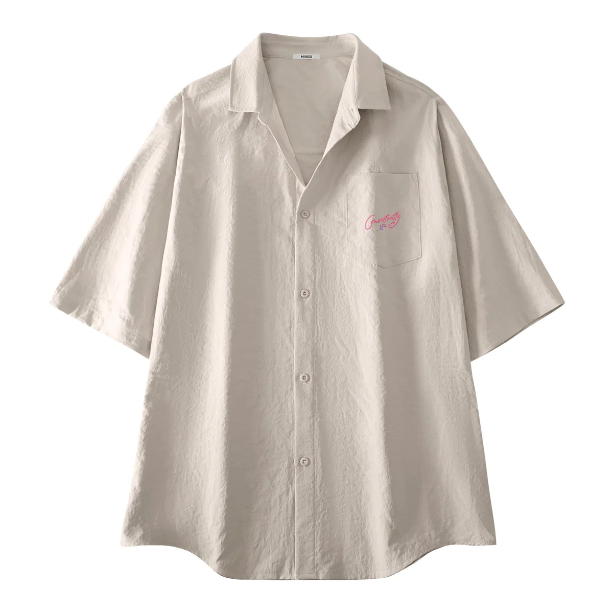 Детская рубашка с воротником MINISO, Khaki (Y Plaid Cross Chest Badge) — фото 3