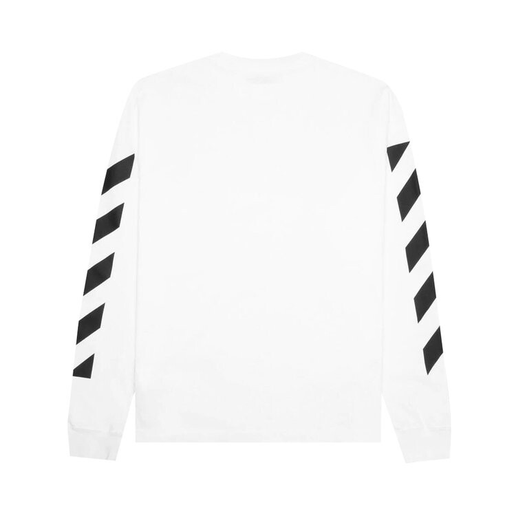 Лонгслив Off-White Diag Helvetica Skate Long-Sleeve Tee 'White/Black', белый — фото 3
