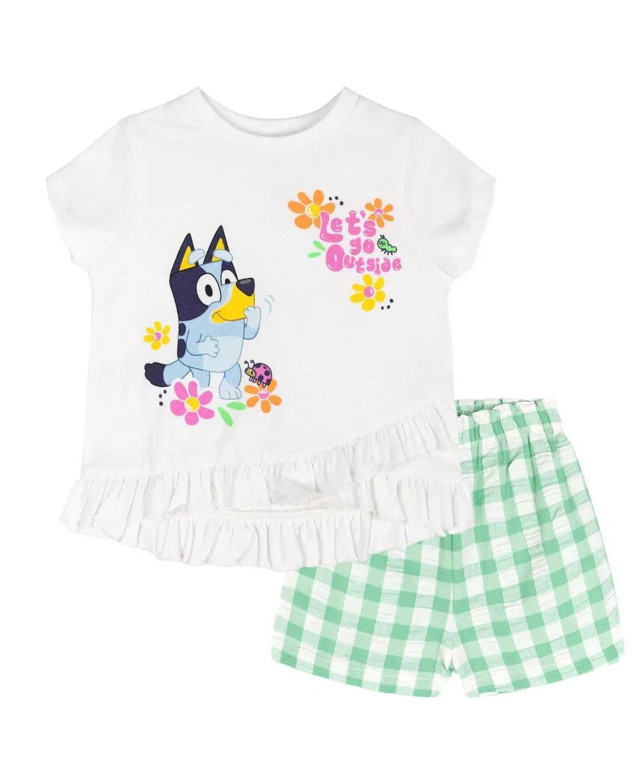 Комплект из футболки и шорт Bluey, Green White Bluey