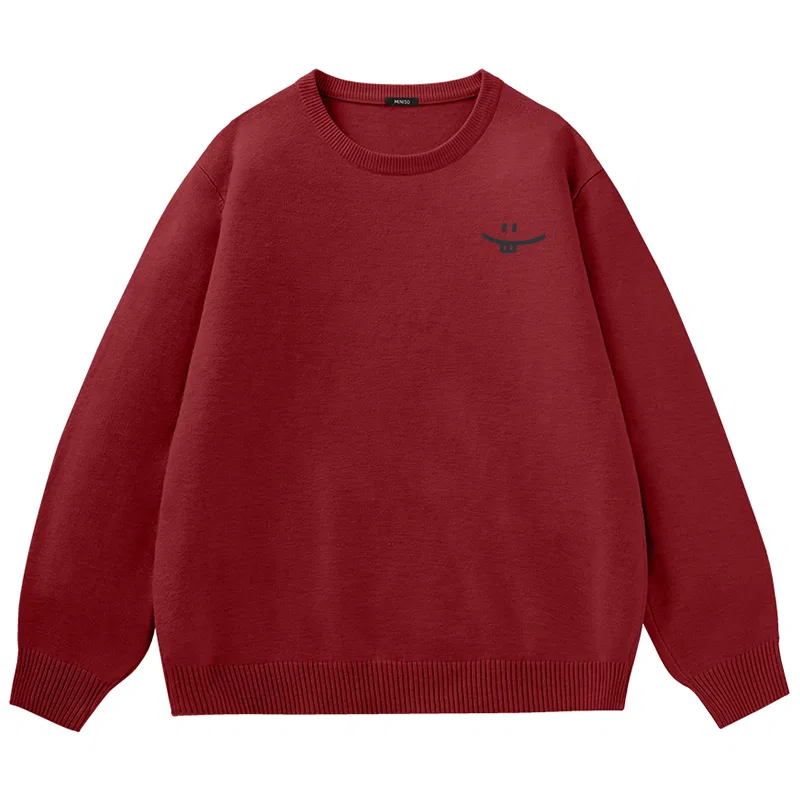 Детский свитер с круглым вырезом MINISO, Burgundy