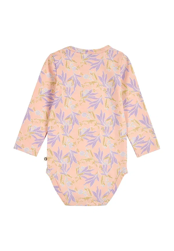 Боди с цветочным принтом Body Musli By Green Cotton, Peach Bloom Dream, персиковый — фото 2