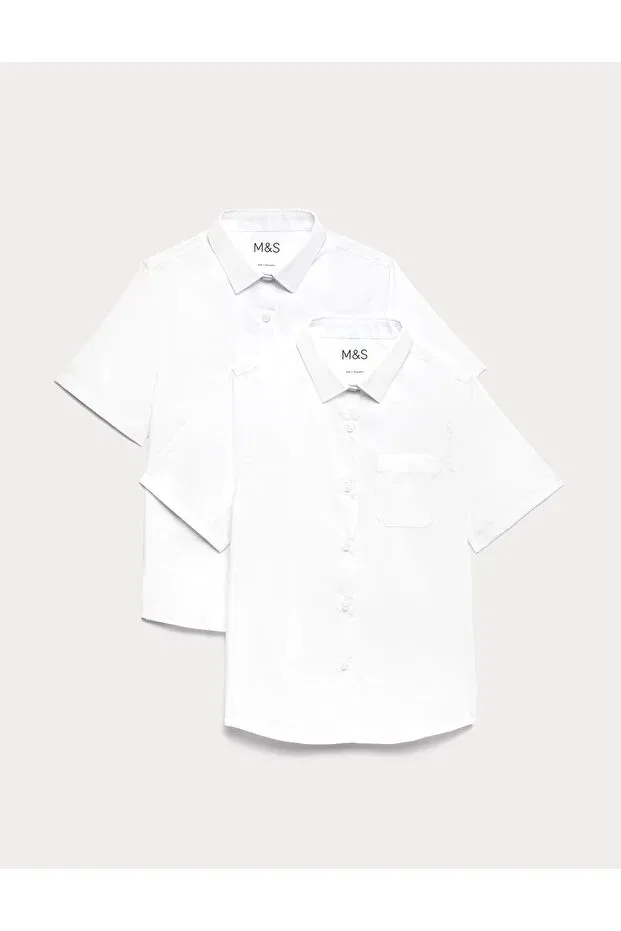 Детский комплект рубашек с коротким рукавом Marks & Spencer, White