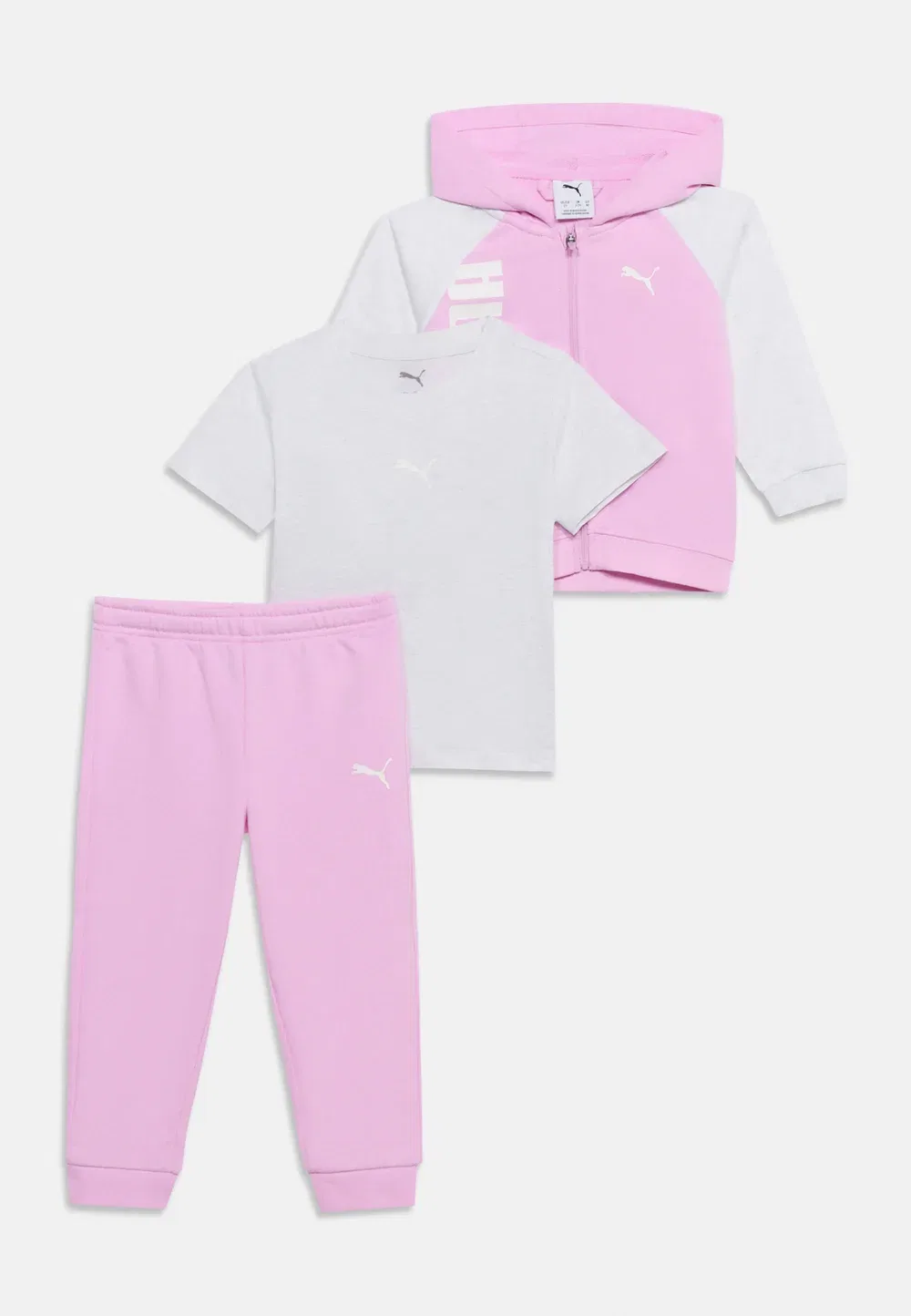 Комплект унисекс: футболка с капюшоном и брюки Minicats - спортивный костюм Puma, Mauve Glow