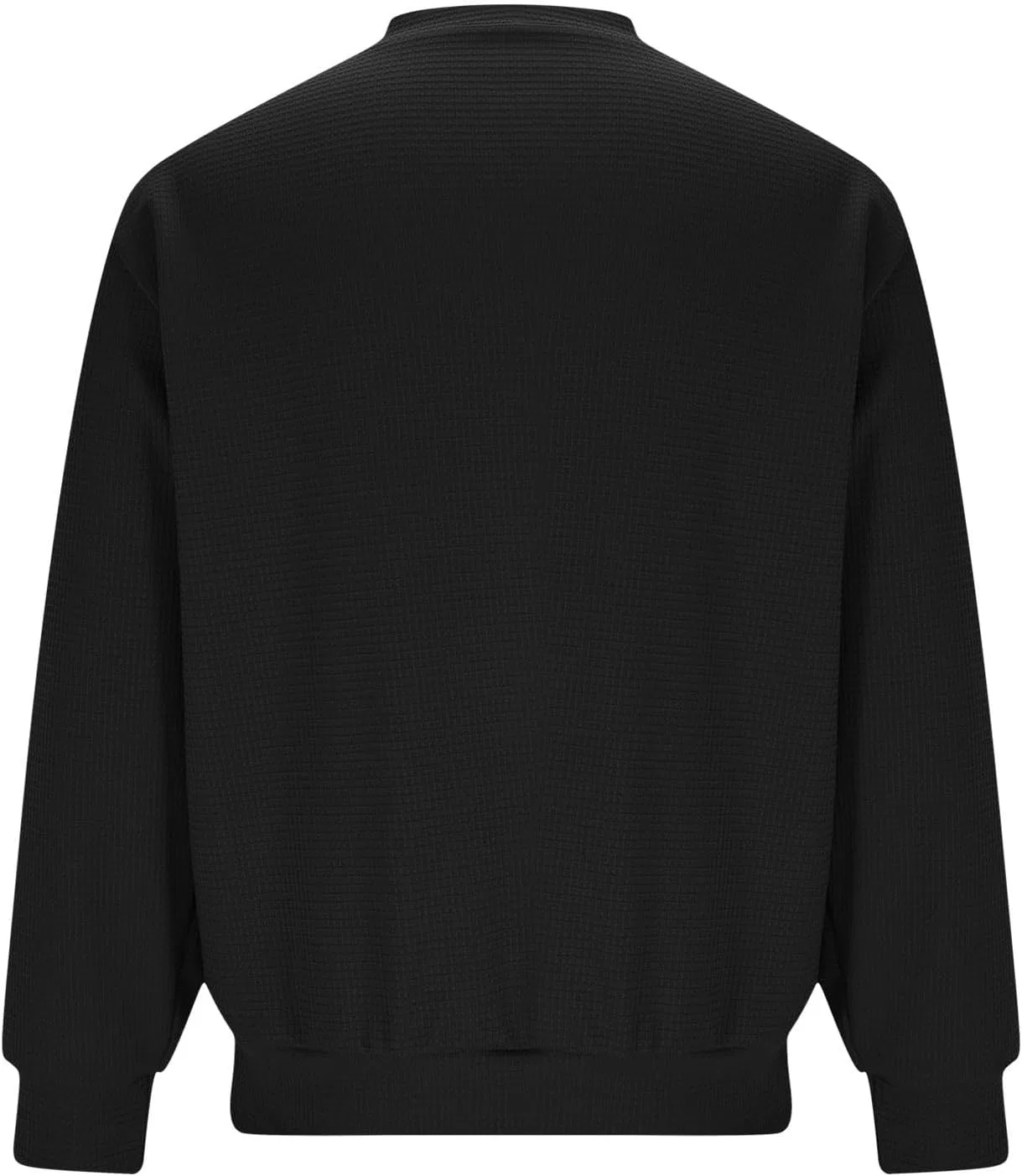 Мужская футболка с длинным рукавом вафельная джерси, Black — фото 3