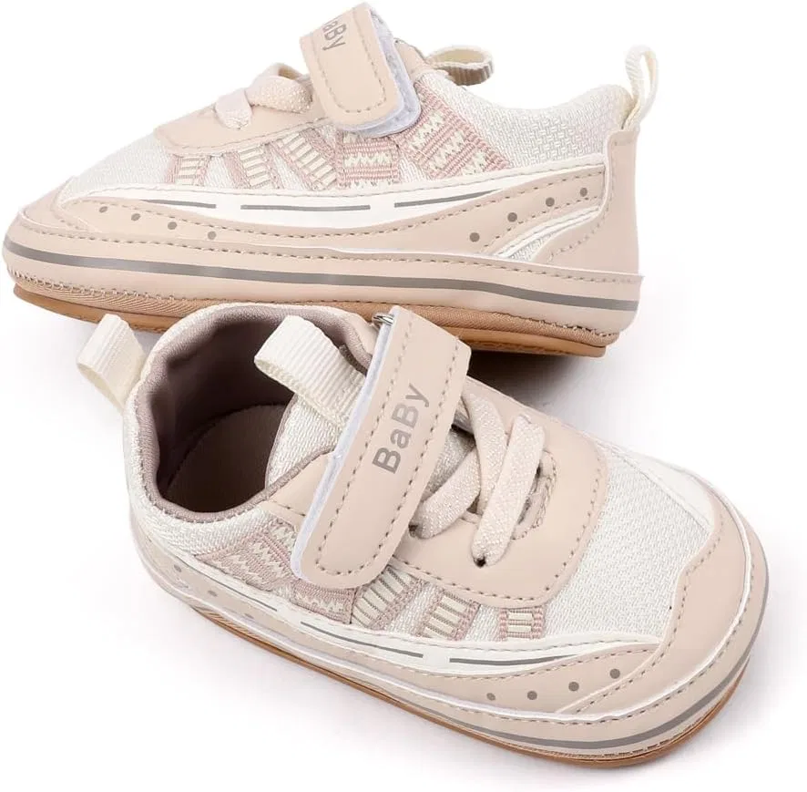 Детские кроссовки для мальчиков с нескользящей подошвой Purepips, Beige — фото 4