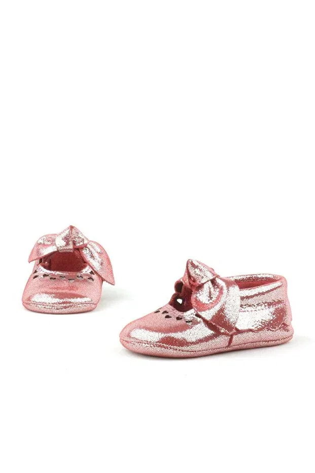 Детские ботиночки для девочек кожаные с бантом Coco Hapshoe, Bright Red — фото 4