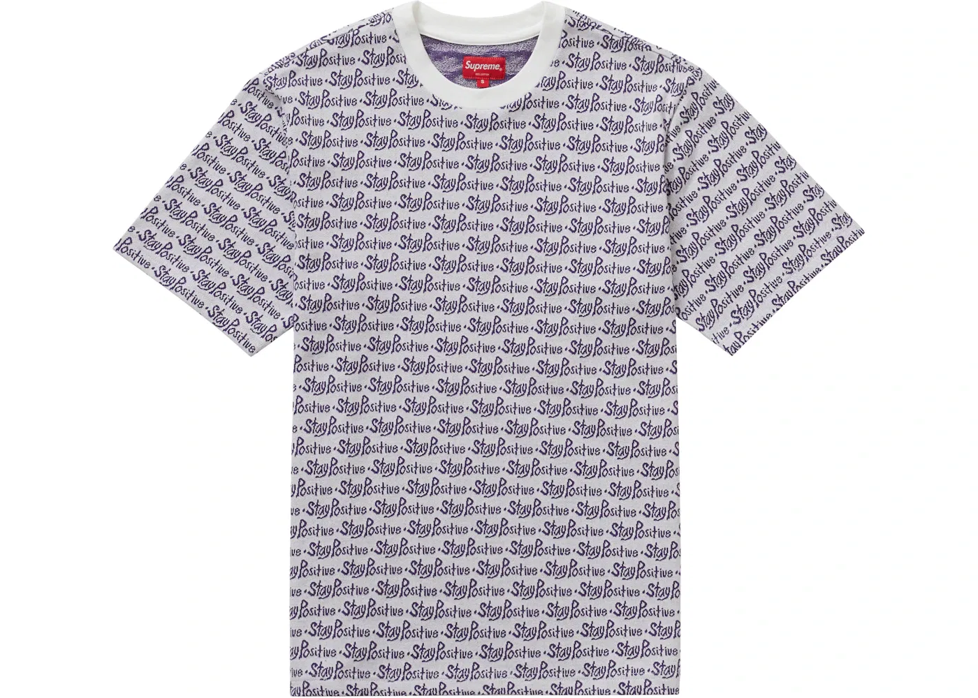Мужская футболка с принтом Stay Positive Jacquard Supreme, белый