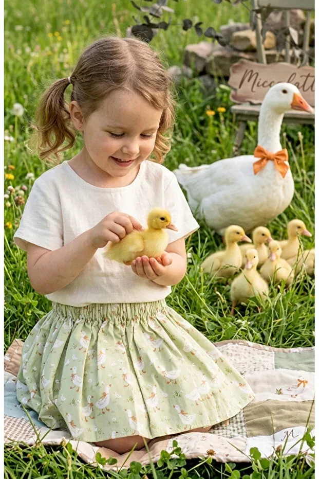Детская юбка для девочек с принтом Miccolatte For You Tiny Heart, Duck