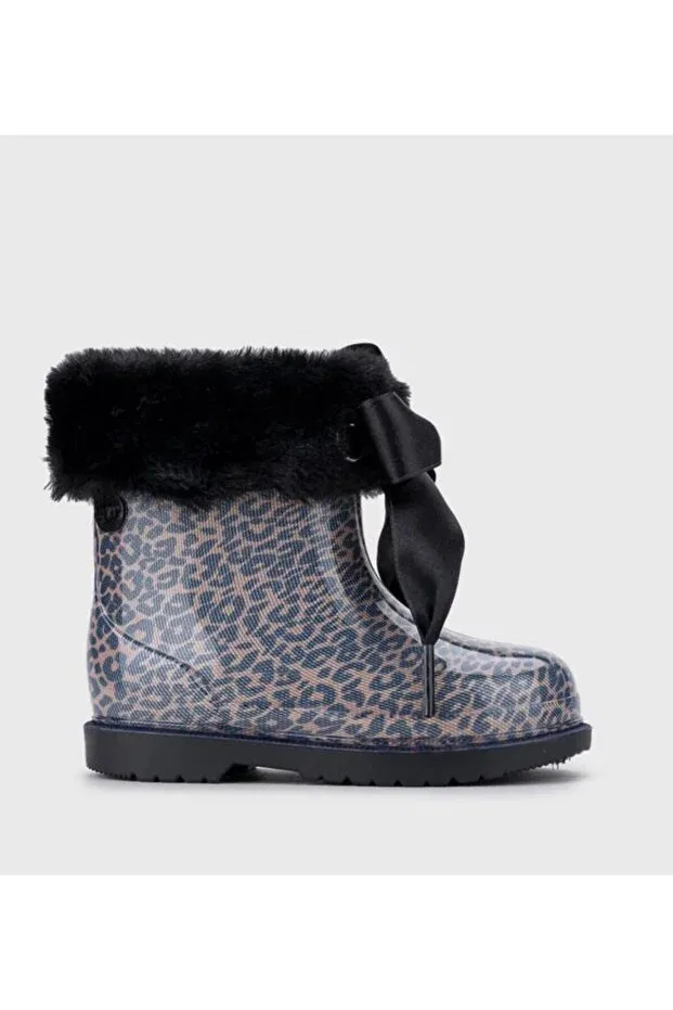 Детские сапоги для девочек водонепроницаемые Bimbi leo soft black leopard Igor, Black — фото 2