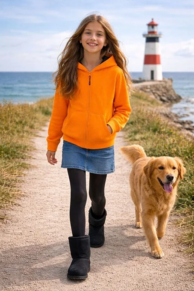 Детский кардиган с капюшоном на молнии с карманами Cloise, Oranj
