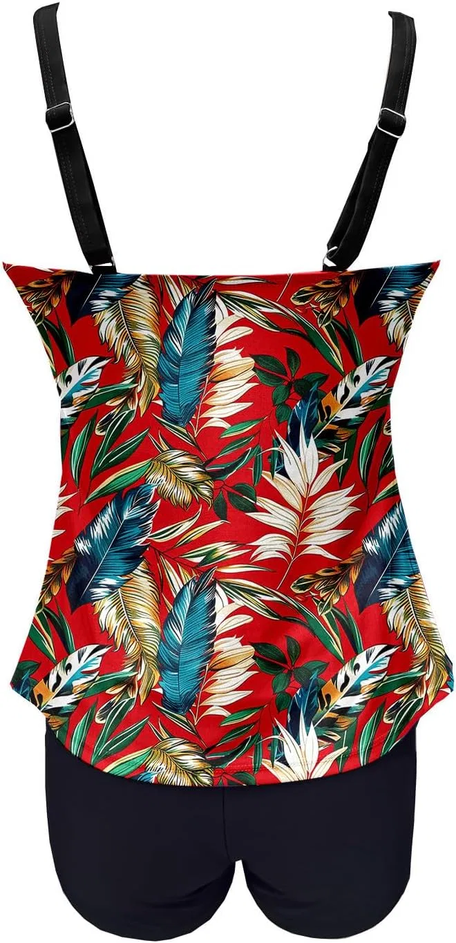 Женский танкини-купальник с тропическим принтом Tankini, Multicolor — фото 4