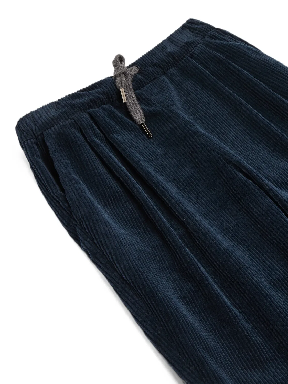 Вельветовые брюки со складками Brunello Cucinelli Kids, синий — фото 3