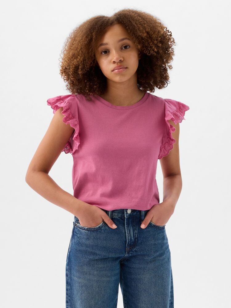 

Детская футболка с рюшами Gap, розовый