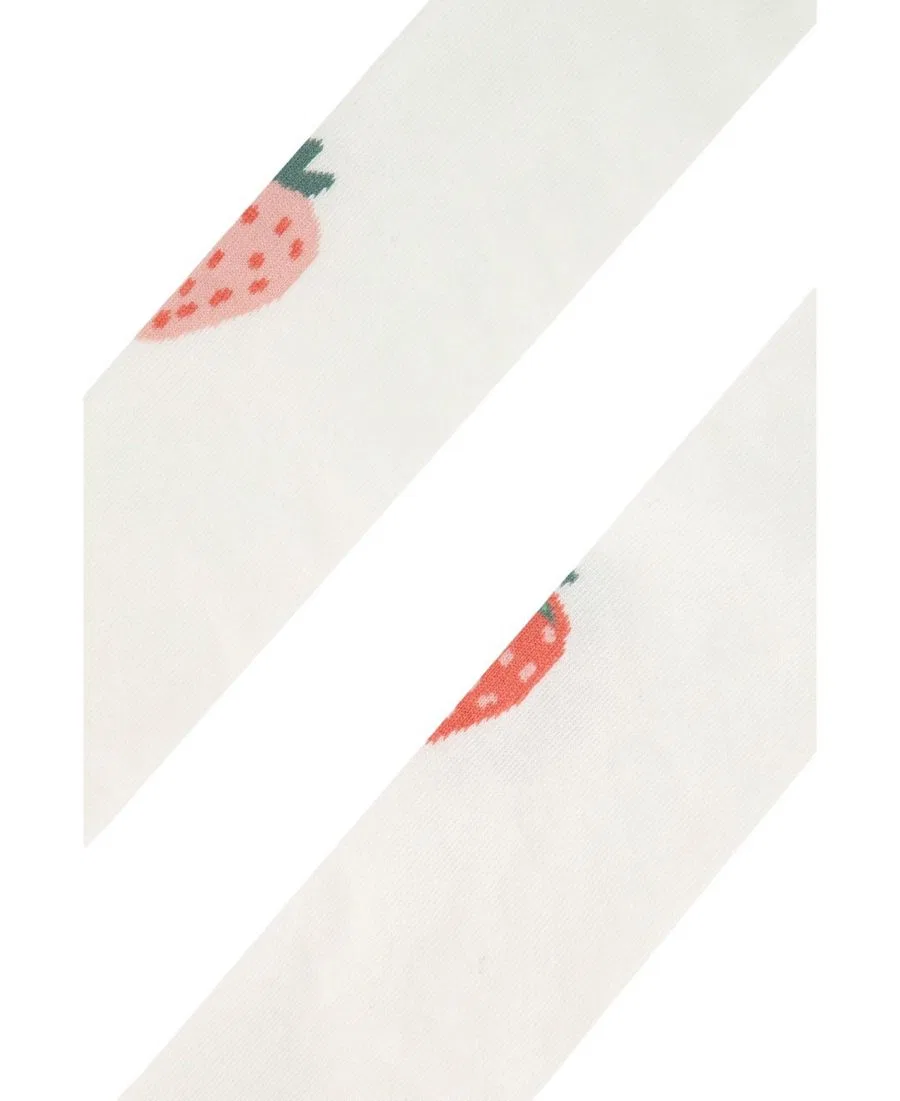 Колготки с аппликацией клубника Frosted Strawberry Deux par Deux, Off-White — фото 4
