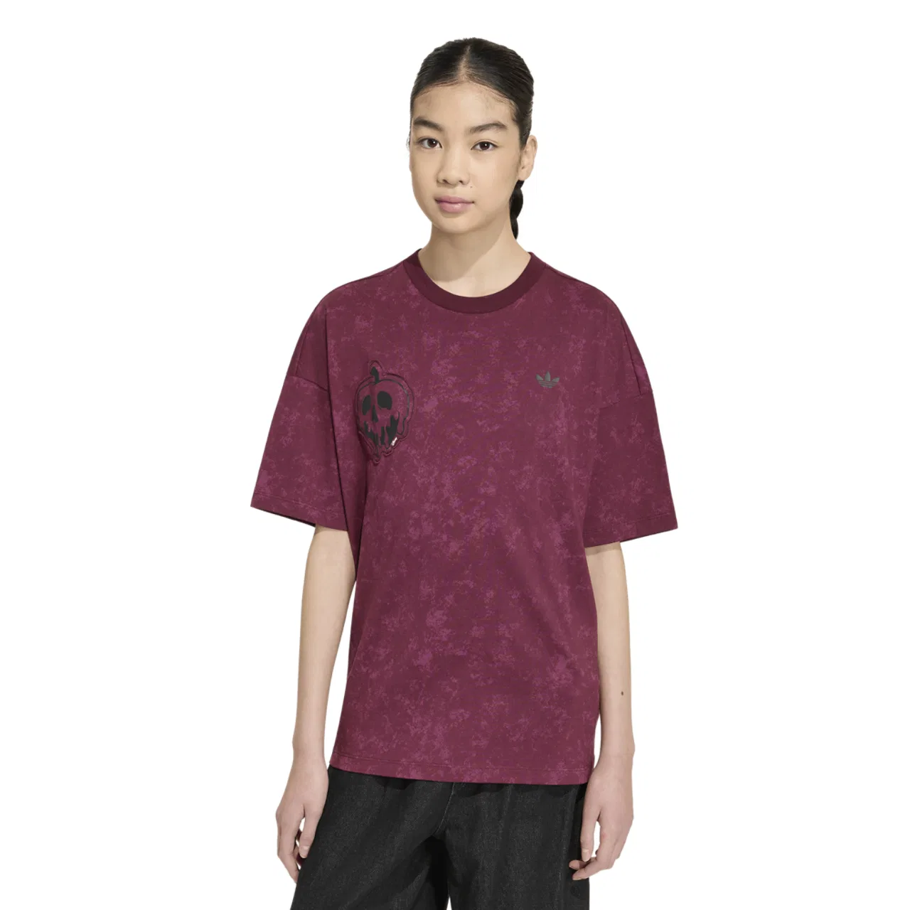 Детская футболка оверсайз с принтом Disney Villains adidas, Maroon