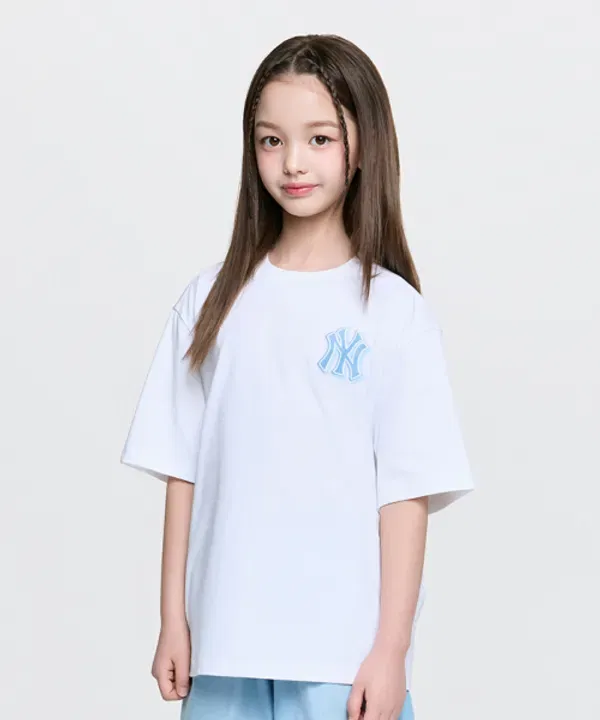 Футболка с квадратным арт-принтом, Sportive Monogram, Mlb Kids, белый — фото 4