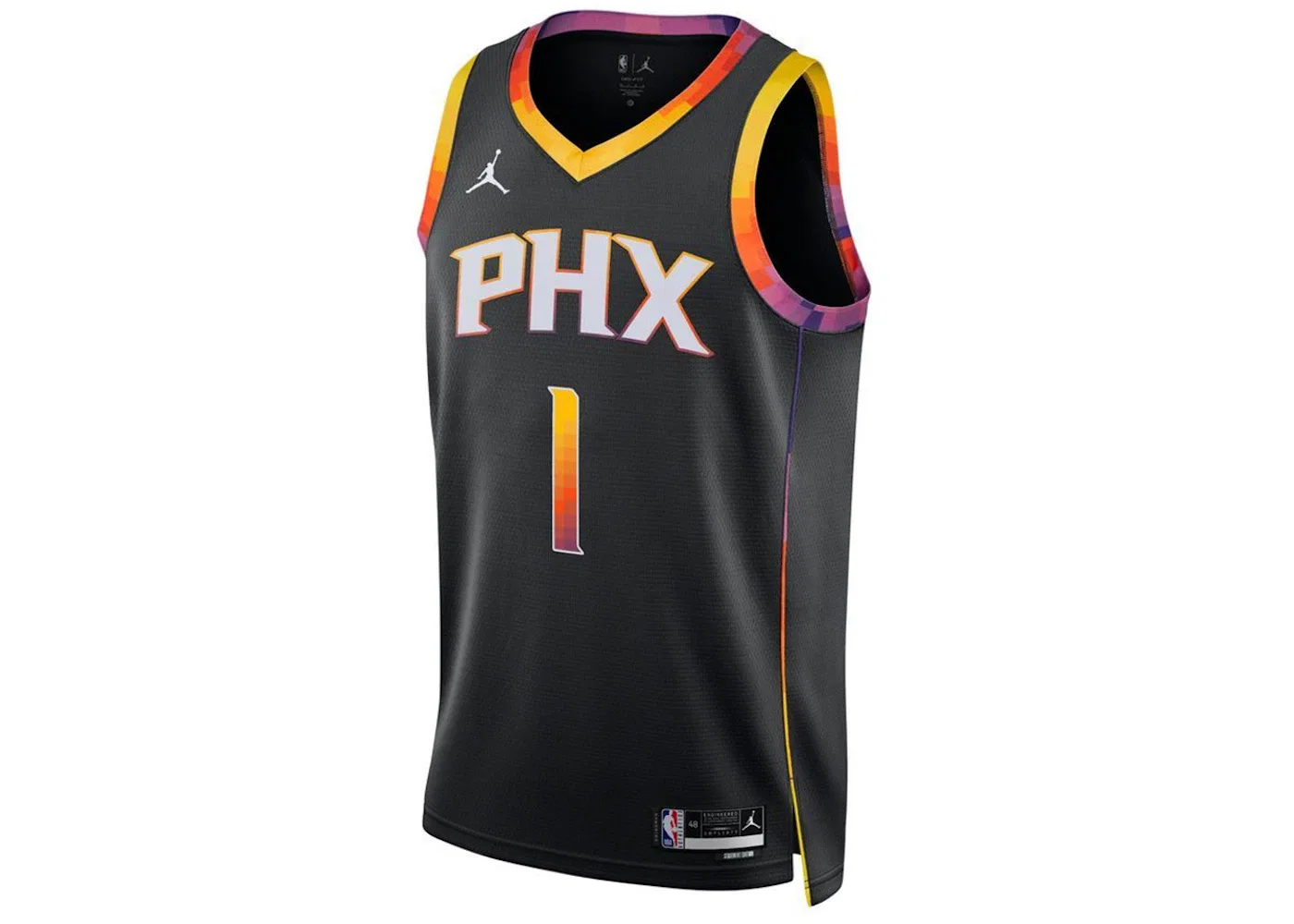 Мужская джерси с принтом Jordan NBA Phoenix Suns Devin Booker Statement Edition Dri-Fit Swingman, Black/Multicolor