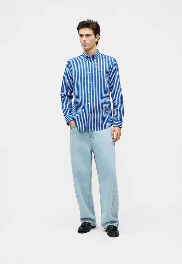 Рубашка из хлопка, в полоску, Flex poplin seasonal stripe sht - seasonal pattern, Tommy Hilfiger, синий — фото 2