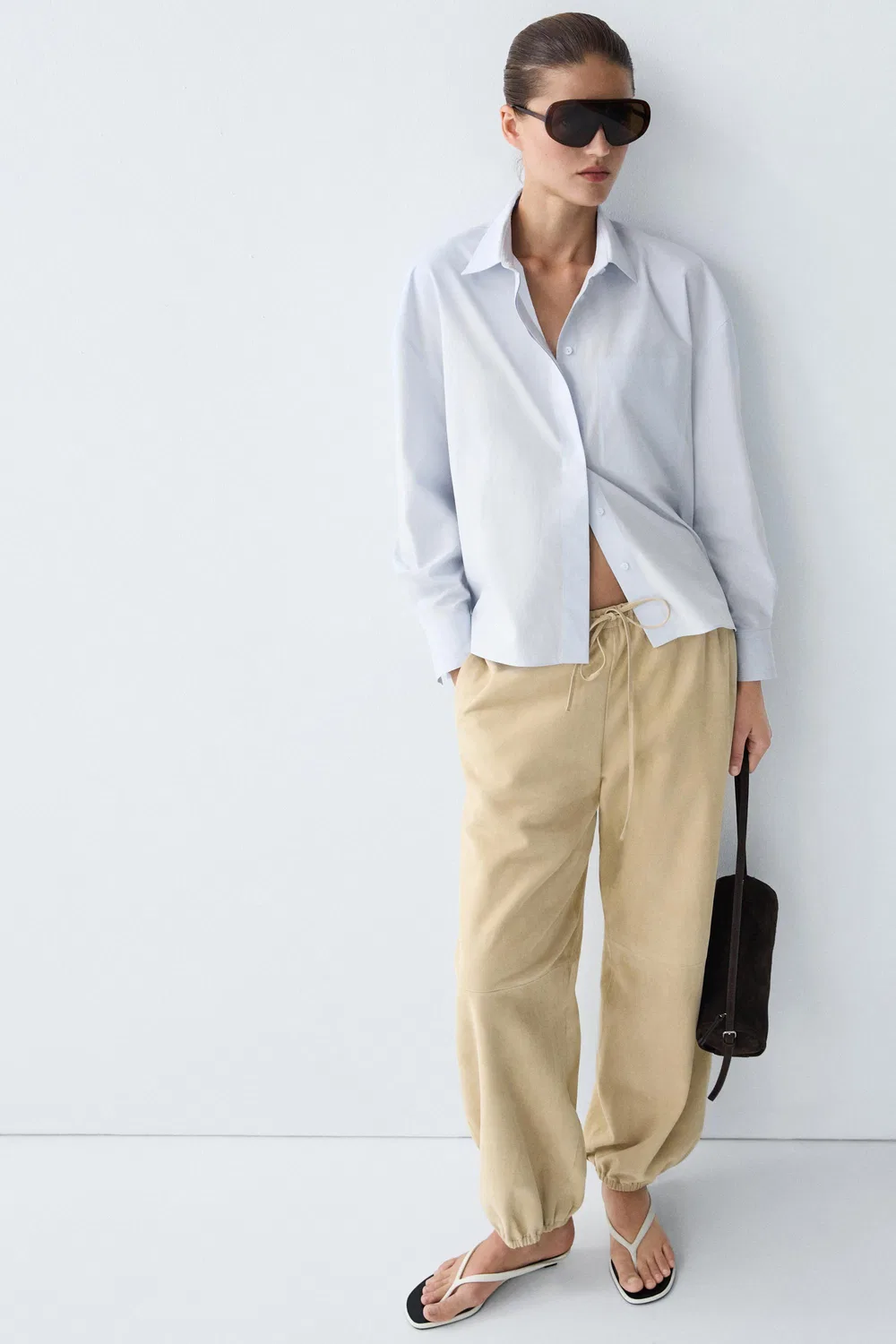 Рубашка Massimo Dutti, с карманом, небесно-голубой — фото 3