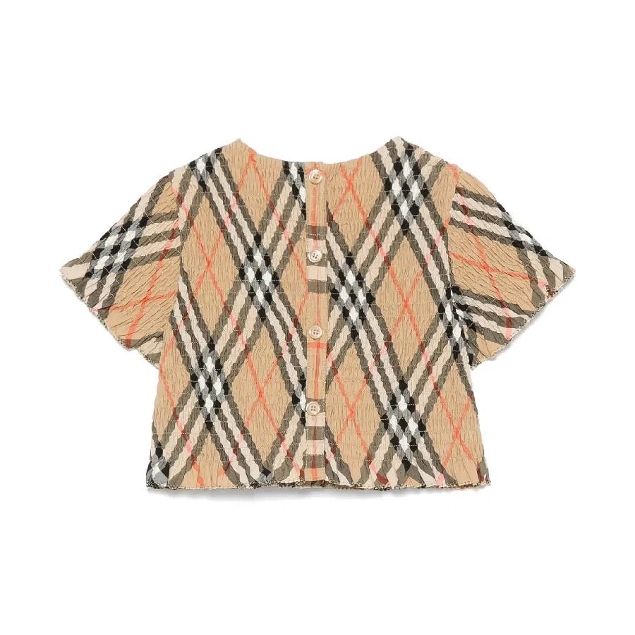 Блуза с узором в клетку Madeline Vintage Check Pattern Burberry, Sand Ip Check — фото 2