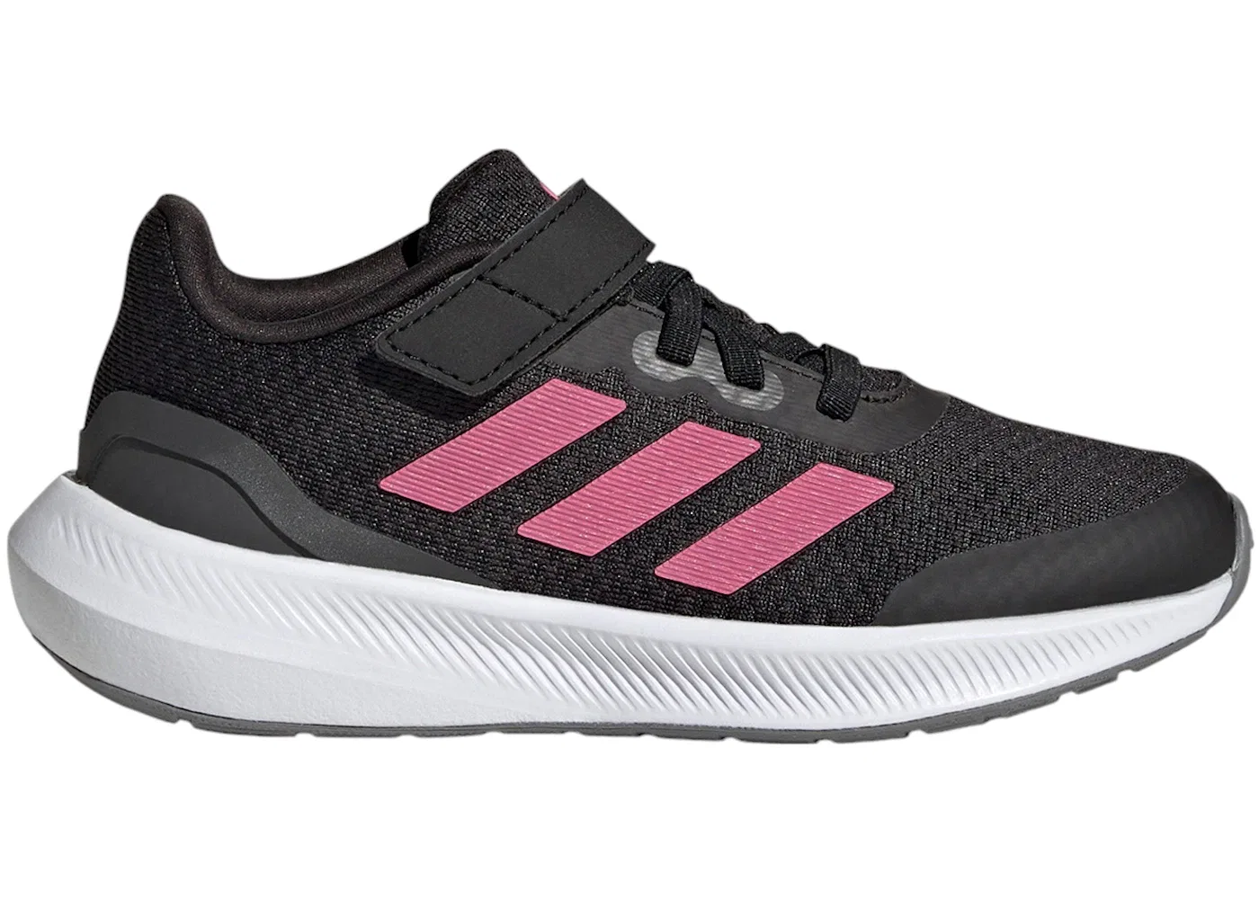 Детские кроссовки с эластичной шнуровкой Adidas Runfalcon 3.0 Elastic Lace Top Strap, Core Black Pulse Magenta Grey Six
