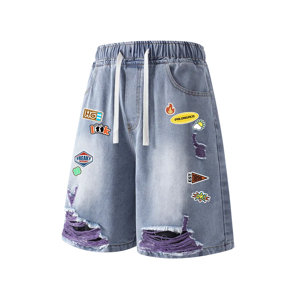 Детские джинсовые шорты прямого кроя Unisex Moderate Straight Fit, PAL ONGACO, Dark Blue — фото 3