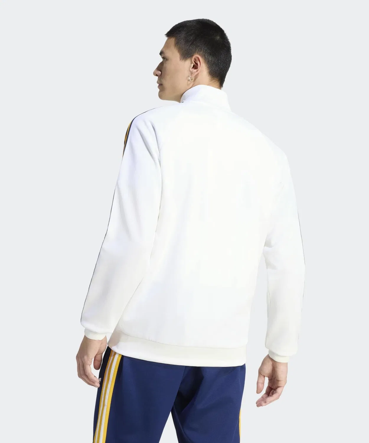 Мужской трек-топ с принтом Real Madrid Originals Adidas, Белый — фото 2