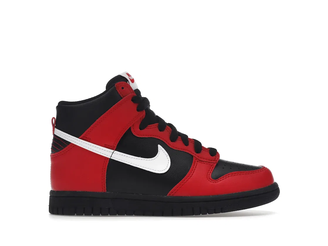 Детские кроссовки для повседневной носки с принтом Nike Dunk High Nike, Black/Red/White