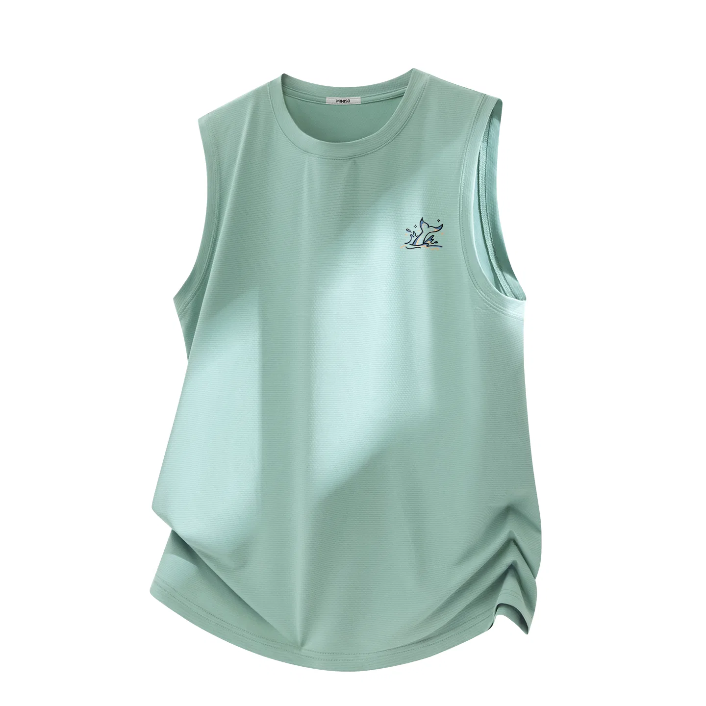 Детский топ без рукавов MINISO, Aqua Green (Mb Whale Tail Chasing Waves Chest Logo)